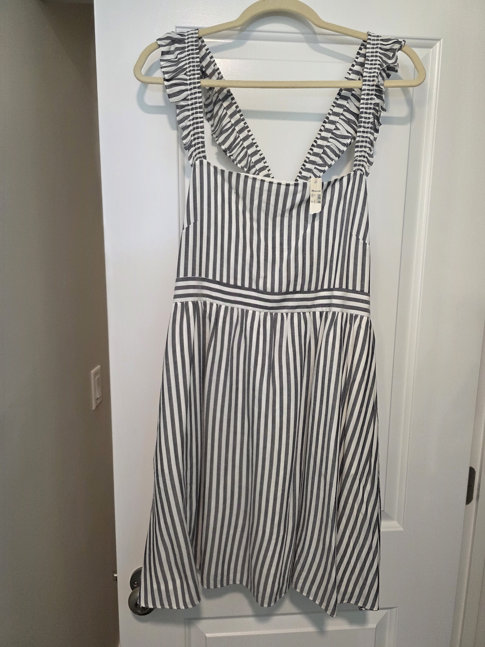 Madewell Black and White Striped Ruffle-strap Sundress for Girls
